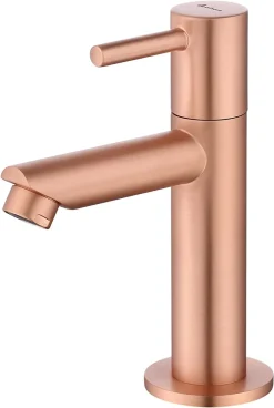 Aihom Kaltwasserhahn Wasserhahn Bad Kaltwasser Armatur Für Bad Standventil Wasserhahn Armatur Badarmaturen Roségold