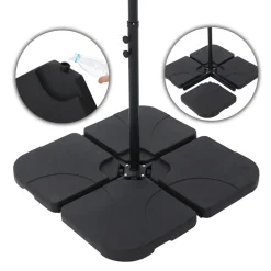 Mucola Schirmständer 60 L / 80 Kg 4er Set Ampelschirmständer Outdoor Schirmgewicht Bodenkreuz Sonnenschirmständer Schirmhalter Schirmfuß Wasser Sand Gefüllt Garten
