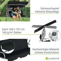 Juskys Hollywoodschaukel 3-Sitzer Mit Dach & Sitzauflage – Gartenschaukel 200 Kg Belastbar – Schaukelbank Für Garten & Terrasse - Schwarz 17 Juskys Hollywoodschaukel 3-Sitzer Mit Dach & Sitzauflage – Gartenschaukel 200 Kg Belastbar – Schaukelbank Für Garten & Terrasse - Schwarz -Garten- & Gewächshäuser Geschäft a92bd8124f3a57ea8c620d08296fc471