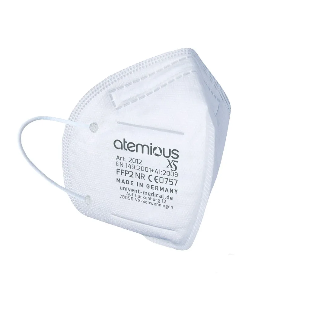 Univent Medical GmbH Atemious X5 Komfort Vlies FFP2 Atemschutzmaske Germany Mit Deutschem Zertifikat CE0757, Menge:10 Stck, Verpackung:einzeln Verpackt 4 Univent Medical GmbH Atemious X5 Komfort Vlies FFP2 Atemschutzmaske Germany Mit Deutschem Zertifikat CE0757, Menge:10 Stck, Verpackung:einzeln Verpackt – Bild 4