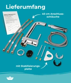 Calmwaters® Küchenarmatur Mit Brause Ausziehbar - 360° Drehbar - Flexibel Mit Hohem Auslauf - Küchenarmatur Ausziehbar Honest Extra - Chrom -Garten- & Gewächshäuser Geschäft a94c9eab3426439df633e4bf684af89d