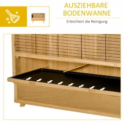 Pawhut Zwergkaninchenstall Mit Bodenwanne Und Rampe Für 2 Zwergkaninchen Einfache Reinigung Meerschweinchenstall Kleintierstall Kleintierkäfige Tannenholz Asphalt Gelb 120 X 50 X 82 Cm -Garten- & Gewächshäuser Geschäft a95f152596dd2d3e94260299e969d20c