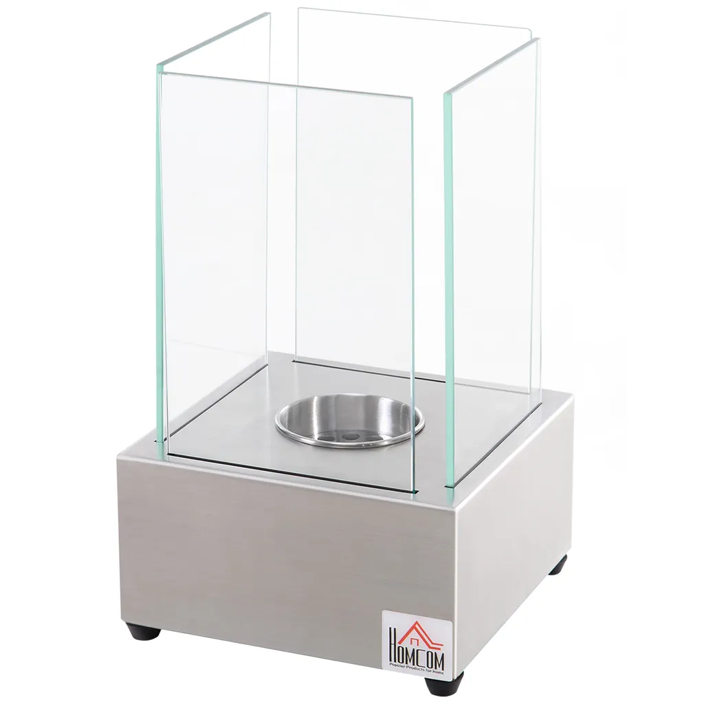 HOMCOM Ethanol-KaminEthanol-Brenner 0,4L 2 Stdn. Brenndauer Kein Rauch Edelstahl 20 X 20 X 33 Cm 1 HOMCOM Ethanol-KaminEthanol-Brenner 0,4L 2 Stdn. Brenndauer Kein Rauch Edelstahl 20 X 20 X 33 Cm