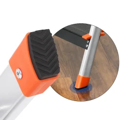 SONGMICS Trittleiter 4 Stufig | Aluleiter Bis 150 Kg | 143 X 83,5 X 44 Cm | Klappleiter Mit Anti-Rutsch-Füßen | Klapptritt Leiter Stehleiter Silber-orange GLT04BK -Garten- & Gewächshäuser Geschäft a97b9b355d3ef7e1c42a00560e7fc568