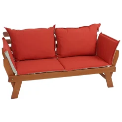 Garden Pleasure Gartenbank + Kissen Couch Sofa Holz Garten Bank Sitzbank Möbel