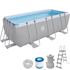 Avenli® Frame Rectangular Pool Set 400 X 207 X 122 Cm, Aufstellpool, Reckteckig, Mit Pumpe, Grau -Garten- & Gewächshäuser Geschäft a9a31e24e19aaec0beec0a8a43d0eaa5