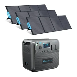 BLUETTI 2000W Tragbarer Stromerzeuger Mit PV200 Solarpanel Mit AC200P Solar Generator Kit Mit 3pcs 200W Faltbares Solarpanel, 2000Wh LiFePO4 Batterie Portable Power Station Backup Für Reise Camping Emergency