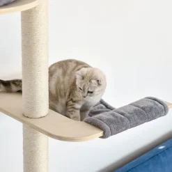 PawHut Kratzbaum Katzenbaum Deckenhoch Kletterbaum Mit Holz Katzenhöhle Sisal Plüsch Höhenverstellbar Grau 50 X 50 X 232-252 Cm -Garten- & Gewächshäuser Geschäft aa08e11fb7b0cfeb327f0af1790d7280