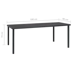 VidaXL Outdoor-Esstisch Anthrazit 190x90x74 Cm Stahl -Garten- & Gewächshäuser Geschäft aa2cbc03f68a784739716f5ec9c57ceb