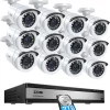 ZOSI 1080P HD Aussen Überwachungssystem, 16CH 2TB DVR Mit 12x 2MP Bullet Kamera, Bewegungserkennung, Intelligente Alarme, IP66 Wasserdicht