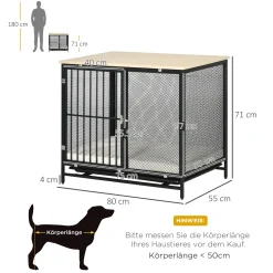 PawHut Hundekäfig, Hundehaus Mit Tischplatte, Haustierkäfig, Hundehütte Mit Kissen, Ausziehbarer Bodenwanne, Hundebox Für Mittelgroße Hunde, Tierkäfig, Indoor, Eiche+Schwarz, 80 X 55 X 71 Cm 10 PawHut Hundekäfig, Hundehaus Mit Tischplatte, Haustierkäfig, Hundehütte Mit Kissen, Ausziehbarer Bodenwanne, Hundebox Für Mittelgroße Hunde, Tierkäfig, Indoor, Eiche+Schwarz, 80 X 55 X 71 Cm -Garten- & Gewächshäuser Geschäft aa7d74f5900d67f53cb6a200ad6d0cee
