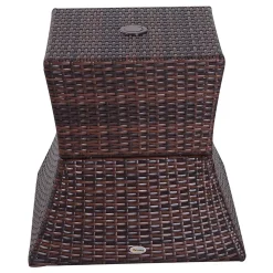 Outsunny Gartentisch Beistelltisch Sonnenschirmständer Gartenmöbel Terrasse Polyrattan Braun 54 X 54 X 55 Cm -Garten- & Gewächshäuser Geschäft aa97efacd537b627d4d96b404497b0b3
