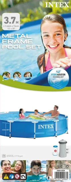 INTEX Metal Frame Set Zwembad Incl. Filterpomp (Ø:366cm. H:76cm) -Garten- & Gewächshäuser Geschäft aa9ccd0dfe8285bff9ac927a5e143199