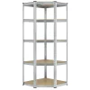 Juskys Eckregal Lageregal Corner Basic 180 X 70 X 40-70 Cm - 875 Kg - 5 Böden - Metall Verzinkt - Schwerlastregal Steckregal Kellerregal