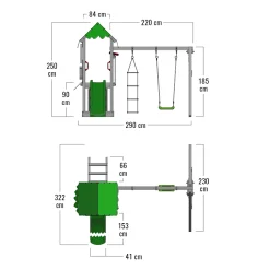 Wickey Fatmoose Spielturm Klettergerüst FriendlyFrenzy Mit Schaukel & Rutsche, Kletterturm Mit Sandkasten, Leiter & Spiel-Zubehör – Apfelgrün -Garten- & Gewächshäuser Geschäft aae91857d8545a16f30bc201b872c03f