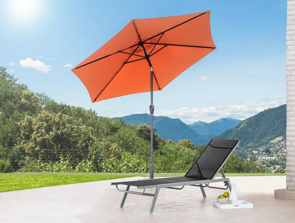 NORMA Sonnenschirm Gartenschirm Handkurbel UV 50+ Balkon Terrasse Garten Alu ø 270cm Terrakotta Alu Garten Sonnenschirm 6 NORMA Sonnenschirm Gartenschirm Handkurbel UV 50+ Balkon Terrasse Garten Alu ø 270cm Terrakotta Alu Garten Sonnenschirm – Bild 6