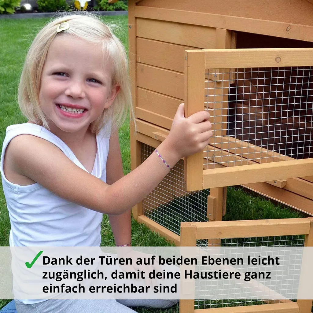 Kaninchen-Villa Hasenstall Haupthaus Mit Kuschelplatz Für Ihre Hasen - Unten Viel Auslauf Für Kleintiere Hasen Kaninchen Meerschweinchen Stall Mit Freilauf - Gehege Zooprinz Hasenhaus 5 Kaninchen-Villa Hasenstall Haupthaus Mit Kuschelplatz Für Ihre Hasen - Unten Viel Auslauf Für Kleintiere Hasen Kaninchen Meerschweinchen Stall Mit Freilauf - Gehege Zooprinz Hasenhaus – Bild 5