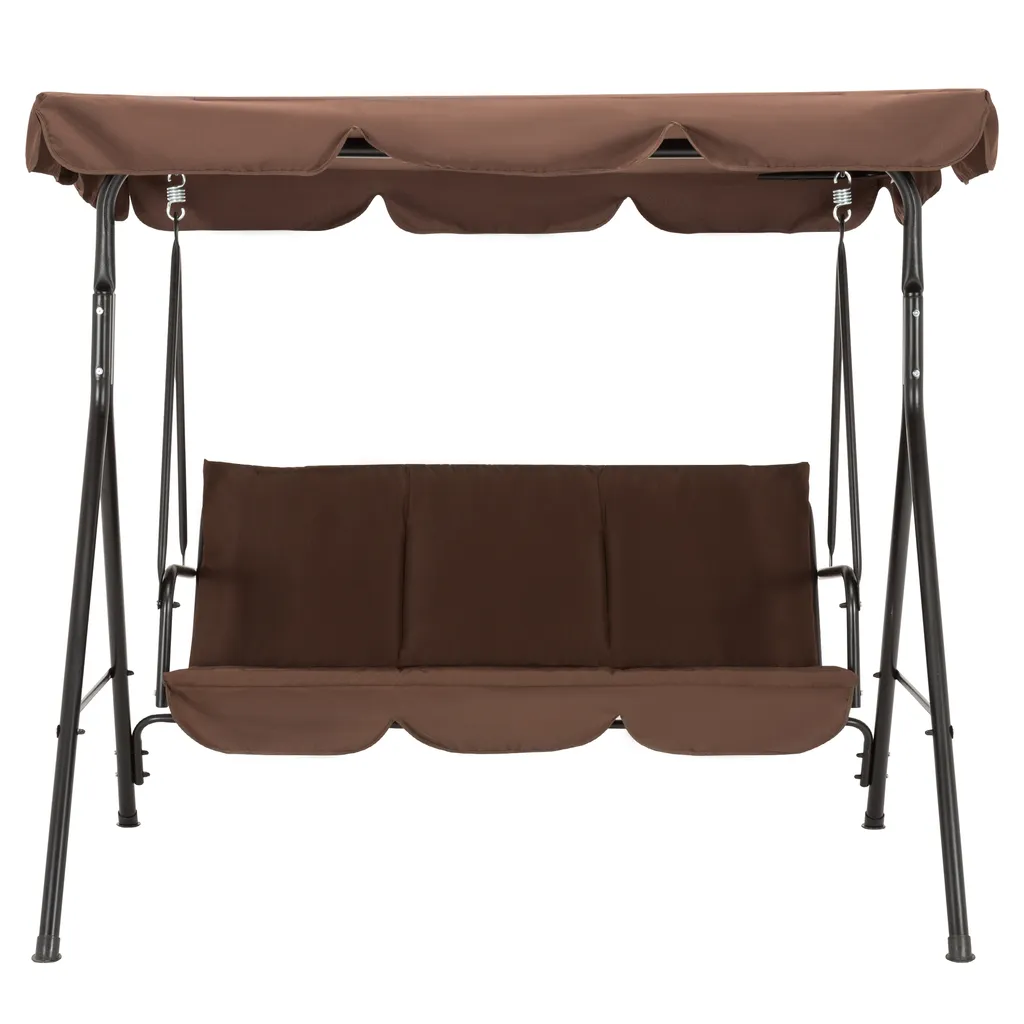 MCombo 3-Sitzer Hollywoodschaukel Gartenschaukel Gartenliege Schaukelbank 8003 Braun 2 MCombo 3-Sitzer Hollywoodschaukel Gartenschaukel Gartenliege Schaukelbank 8003 Braun – Bild 2
