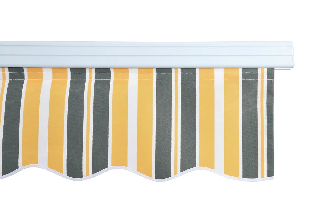 Mendler Alu-Markise T791, Gelenkarmmarkise Sonnenschutz 4,5x3m Polyester Grau-gelb 2 Mendler Alu-Markise T791, Gelenkarmmarkise Sonnenschutz 4,5x3m Polyester Grau-gelb – Bild 2