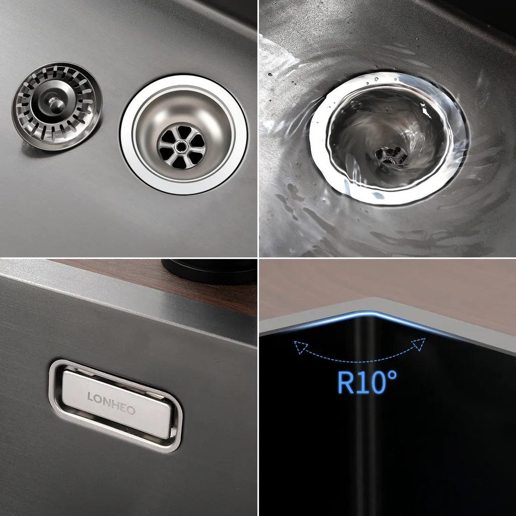 Lonheo Edelstahl Spülbecken 74 X 44cm Für Ab 80cm Unterschrank, Küchenspüle Edelstahlspüle Inkl. Ablaufgarnitur 3 Lonheo Edelstahl Spülbecken 74 X 44cm Für Ab 80cm Unterschrank, Küchenspüle Edelstahlspüle Inkl. Ablaufgarnitur – Bild 3