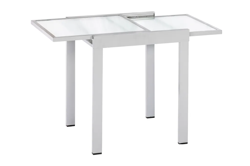 Merxx Balkontisch Ausziehbar 65/130 X 65 Cm - Aluminiumgestell Silber Mit Matter Glasplatte 2 Merxx Balkontisch Ausziehbar 65/130 X 65 Cm - Aluminiumgestell Silber Mit Matter Glasplatte – Bild 2