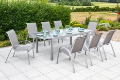 Merxx Gartenmöbelset "Amalfi" 9tlg. - Aluminiumgestell Mit Textil - 50338-330