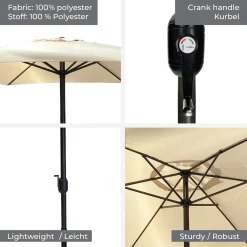 MIADOMODO® Sonnenschirm - 300 Cm, Mit Kurbel, Höhenverstellbar, UV-Schutz, Farbwahl - Gartenschirm, Terrassenschirm, Balkonschirm 13 MIADOMODO® Sonnenschirm - 300 Cm, Mit Kurbel, Höhenverstellbar, UV-Schutz, Farbwahl - Gartenschirm, Terrassenschirm, Balkonschirm -Garten- & Gewächshäuser Geschäft ac1ace586fb46ff7dc9213b35355ff82