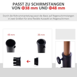 Outsunny Sonnenschirmständer 15 Kg Schirmhalter Regenschirm Base Für Ø38 Mm Ø48 Mm Kunstharz Schwarz 47 X47 X 32 Cm 11 Outsunny Sonnenschirmständer 15 Kg Schirmhalter Regenschirm Base Für Ø38 Mm Ø48 Mm Kunstharz Schwarz 47 X47 X 32 Cm -Garten- & Gewächshäuser Geschäft ac535ad4f71be3e8e60f8fd55e5b3364
