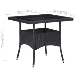 VidaXL Garten-Esstisch Schwarz Poly Rattan Und Glas 7 VidaXL Garten-Esstisch Schwarz Poly Rattan Und Glas -Garten- & Gewächshäuser Geschäft ac6182429032bea152d2e1e8fa203326
