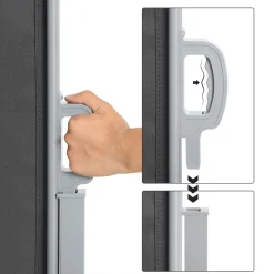 SONGMICS Seitenmarkise, Sichtschutz, 160 X 400 Cm, Ausziehbar，Markise, Aus 220 G/m² Polyester,Blickdicht, Seitenrollo, Für Balkon, Terrasse, Garten, Anthrazit GSA564G01 -Garten- & Gewächshäuser Geschäft acc4229e3a081fc0fe6d56e17e88473b 1