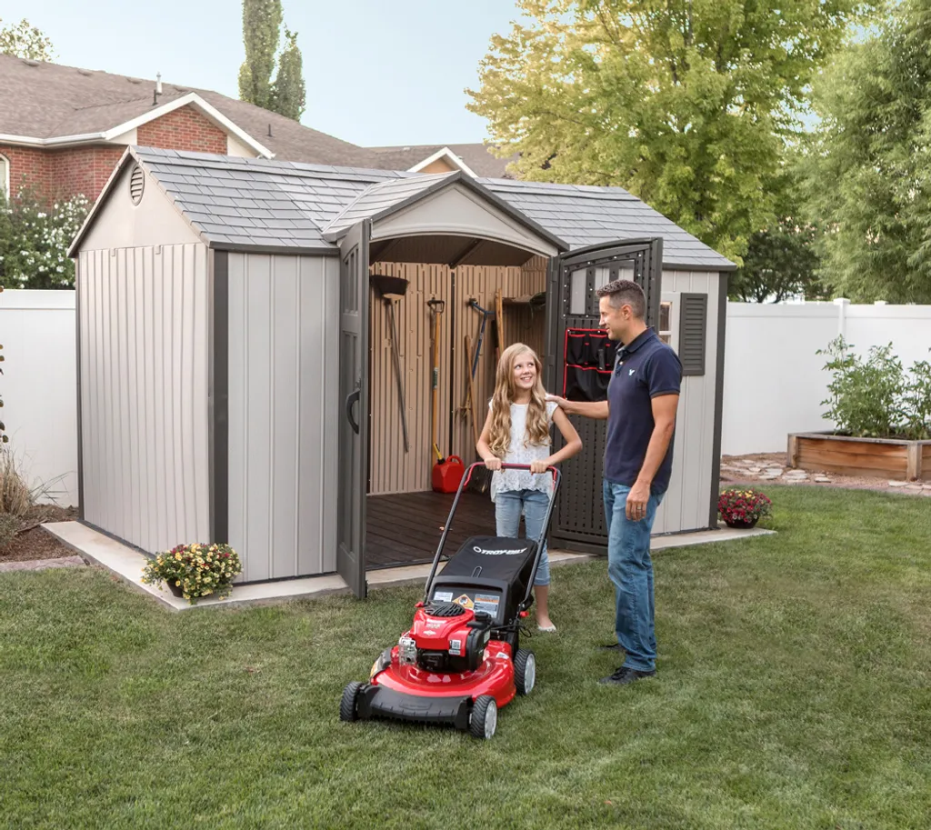 Lifetime Kunststoff Gerätehaus "Texas" Mit Doppel-Flügeltür, 381 X 244 Cm Lichtgrau 8,99 M² 3 Lifetime Kunststoff Gerätehaus "Texas" Mit Doppel-Flügeltür, 381 X 244 Cm Lichtgrau 8,99 M² – Bild 3