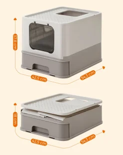 FEANDREA Katzenklo, Mit Deckel, Für Katzen Bis 15kg, Haferflockenfarben-warmgrau 13 FEANDREA Katzenklo, Mit Deckel, Für Katzen Bis 15kg, Haferflockenfarben-warmgrau -Garten- & Gewächshäuser Geschäft acf4c0acecf819a56507c90d0bdeefc8