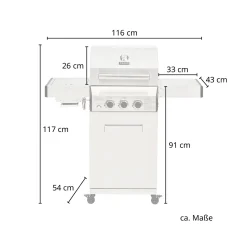 TAINO PLATINUM 2+1 Gasgrill Komplett Edelstahl 4-Brenner Silber Grillwagen BBQ Keramik-Brenner Sear-Zone 13 TAINO PLATINUM 2+1 Gasgrill Komplett Edelstahl 4-Brenner Silber Grillwagen BBQ Keramik-Brenner Sear-Zone -Garten- & Gewächshäuser Geschäft acf675027aac65e6042fddd1cd6ef620