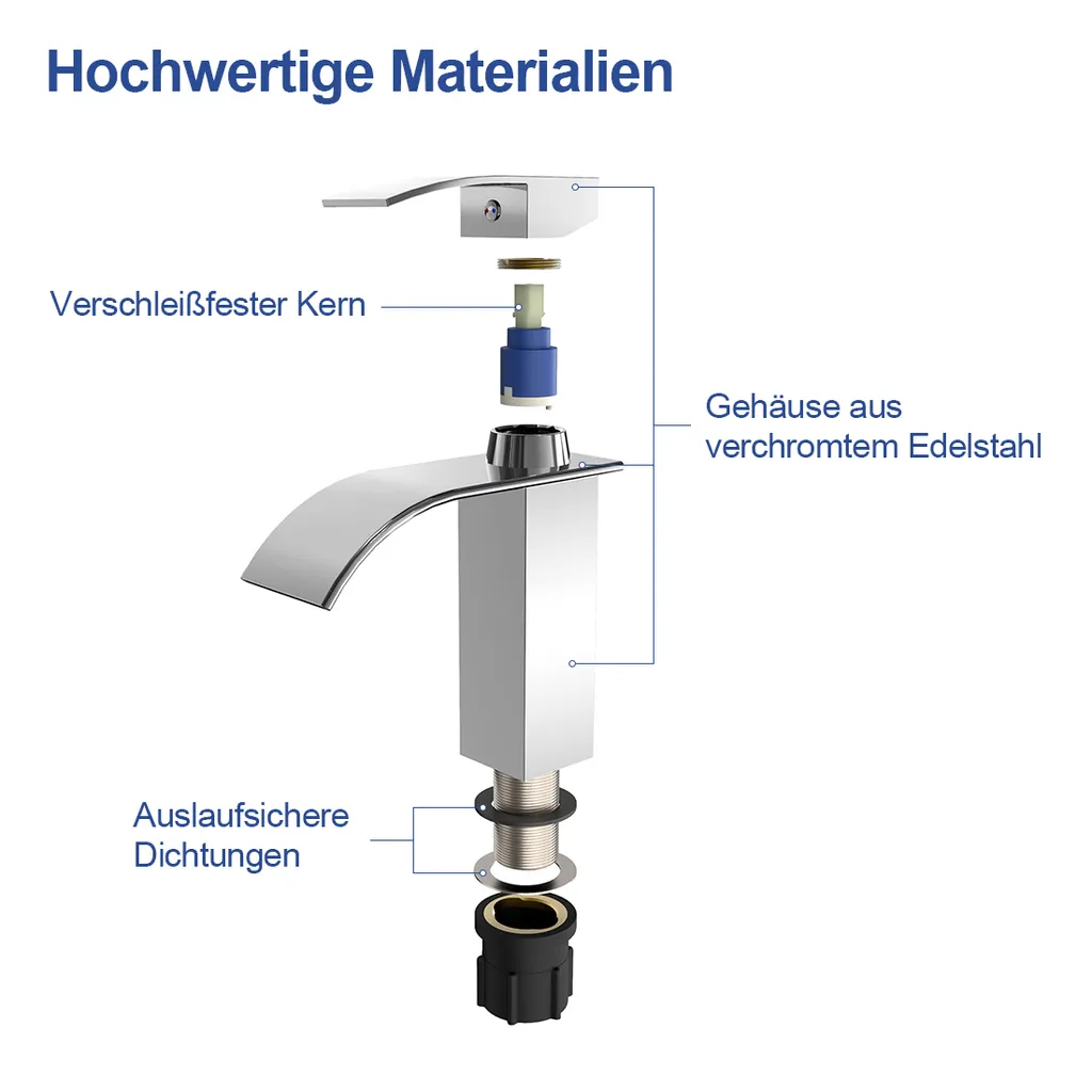 Meykoers Wasserhahn Armatur Für Bad Wasserhahn Bad Standventil Chrom Wasserhahn Einhebelmischer Badarmaturen(Mit Warm- Und Kaltwasserleitungen) 3 Meykoers Wasserhahn Armatur Für Bad Wasserhahn Bad Standventil Chrom Wasserhahn Einhebelmischer Badarmaturen(Mit Warm- Und Kaltwasserleitungen) – Bild 3