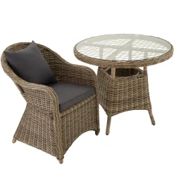 Tectake 4 Rattansessel Mit Aluminiumgestell Inkl. Sitzkissen Und Rückenkissen - Natur -Garten- & Gewächshäuser Geschäft ad4270aa17a45fbb4184591f5fec99ce