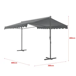 Pro-Tec Standmarkise Selenizza Freistehende Markise 400x300x260cm Gartenmarkise Sonnenschutz Terrassenüberdachung Outdoor Terrasse Garten Balkon Dunkelgrau -Garten- & Gewächshäuser Geschäft ad4d4ce94853730cd0a96860a5e68d6b