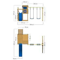 WICKEY Spielturm Klettergerüst Smart Camp Mit Schaukel & Rutsche, Baumhaus Mit Sandkasten, Kletterleiter & Spiel-Zubehör - Blau -Garten- & Gewächshäuser Geschäft ad761160e470d2983ee274481c7233c0