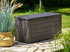 GARDENBOX Auflagenbox/Gartenbox "Woody" H 58 X B 120 X T 46 Cm, Holz Optik, Farbe Dunkelbraun; GTS178509 -Garten- & Gewächshäuser Geschäft ad875ed5d6e35e282b47f624a4610713
