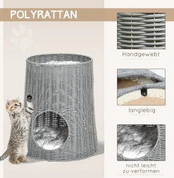 Pawhut Katzenhöhle Aus Rattan Katzenhaus Katzenbett Katzenkorb Mit 2 Kissen Weidenkorb Mit Liegedach Zweistöckig Geschlossenes Design Handgewebt PE-Rattan Baumwolle Grau 45 X 45 X 50 Cm 10 Pawhut Katzenhöhle Aus Rattan Katzenhaus Katzenbett Katzenkorb Mit 2 Kissen Weidenkorb Mit Liegedach Zweistöckig Geschlossenes Design Handgewebt PE-Rattan Baumwolle Grau 45 X 45 X 50 Cm -Garten- & Gewächshäuser Geschäft ad8f897c5528bc2cc9aa78a82d7af0b8
