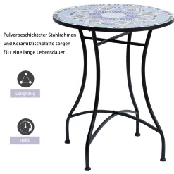 Outsunny Gartentisch Mosaiktisch Balkontisch Beistelltisch Seviertisch Rund Stahl + Keramik Blau + Weiß Ø60 X H71 Cm 10 Outsunny Gartentisch Mosaiktisch Balkontisch Beistelltisch Seviertisch Rund Stahl + Keramik Blau + Weiß Ø60 X H71 Cm -Garten- & Gewächshäuser Geschäft adcbfe7b79be7d293f414d2384e9e135