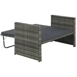 VidaXL 2-tlg. Garten-Lounge-Set Mit Auflagen Poly Rattan Grau -Garten- & Gewächshäuser Geschäft add07ef73443d17cf7b96a7577636dfc