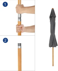 SONGMICS 200 × 125 Cm Holz-Sonnenschirm, Marktschirm, UV-Schutz UPF 50+, Gartenschirm, Terrassenschirm, Sonnenschutz, Ohne Ständer Grau GPU26GY 13 SONGMICS 200 × 125 Cm Holz-Sonnenschirm, Marktschirm, UV-Schutz UPF 50+, Gartenschirm, Terrassenschirm, Sonnenschutz, Ohne Ständer Grau GPU26GY -Garten- & Gewächshäuser Geschäft ade1eb2a39f7b73a81c89f9d80f87590