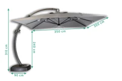 Scalant Sonnenschirm Sun 350 | Maße: 3,5 X 3,5 M | Ampelschirm | 12m² Schatten, Gastroschirm, LED 13 Scalant Sonnenschirm Sun 350 | Maße: 3,5 X 3,5 M | Ampelschirm | 12m² Schatten, Gastroschirm, LED -Garten- & Gewächshäuser Geschäft ae0bc45533e1eb188375ca5f6cc7fd24