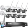 ZOSI 2K Überwachungskamera Set Aussen WLAN, 8CH 5MP NVR Mit 2TB Festplatte Und 8X 3MP IP Kamera, 100ft Nachtsicht, H.265+ Videokomprimierung, IP66 Wetterfest