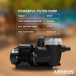 AREBOS Sandfilteranlage Mit Pumpe | 400W | 10.200 L/h | Tankvolumen Bis Zu 20 Kg Sand | 7 - Wege Ventil Mit Griff | Mit Druckmanometer | Inkl. 1400g Filterbälle | Inkl. 2m Schlauch | Blau 12 AREBOS Sandfilteranlage Mit Pumpe | 400W | 10.200 L/h | Tankvolumen Bis Zu 20 Kg Sand | 7 - Wege Ventil Mit Griff | Mit Druckmanometer | Inkl. 1400g Filterbälle | Inkl. 2m Schlauch | Blau -Garten- & Gewächshäuser Geschäft ae41edd3c4fc320dae703adae1026362