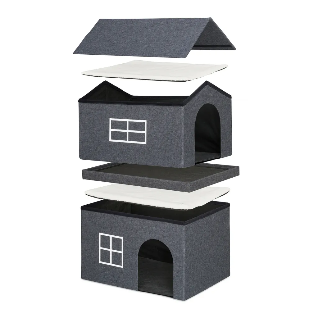 Relaxdays Katzenhaus 2 Etagen Für Drinnen 6 Relaxdays Katzenhaus 2 Etagen Für Drinnen – Bild 6