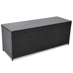 VidaXL Garden-Auflagenbox Schwarz 150x50x60 Cm Poly Rattan