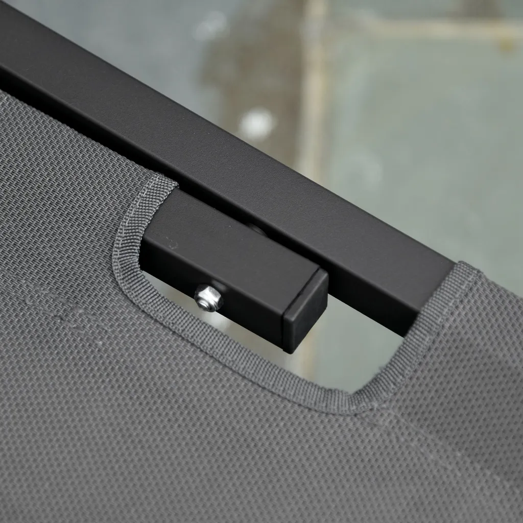 Outsunny Sonnenliege Strandliege 5-Stufige Alu Gartenliege Relaxliege Texteline Grau+Schwarz 163 X 58,5 X 91 Cm 5 Outsunny Sonnenliege Strandliege 5-Stufige Alu Gartenliege Relaxliege Texteline Grau+Schwarz 163 X 58,5 X 91 Cm – Bild 5