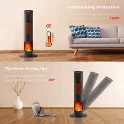 ZENEZ Keramischer Turm-Raumheizer Mit Massivholz-Set, Design Mit Fernbedienung. -Garten- & Gewächshäuser Geschäft ae5ab5a2d9e1c3c29d4cd0070a058c2f