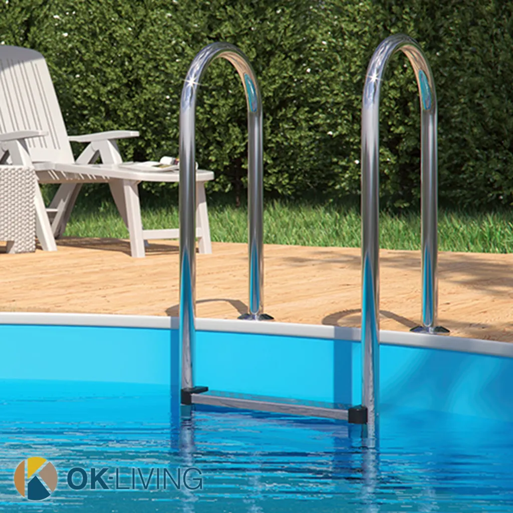 OK-Living Poolleiter Einbauleiter 3 Stufen Schwimmbadleiter V2A Edelstahl Pool Einstieg 5 OK-Living Poolleiter Einbauleiter 3 Stufen Schwimmbadleiter V2A Edelstahl Pool Einstieg – Bild 5